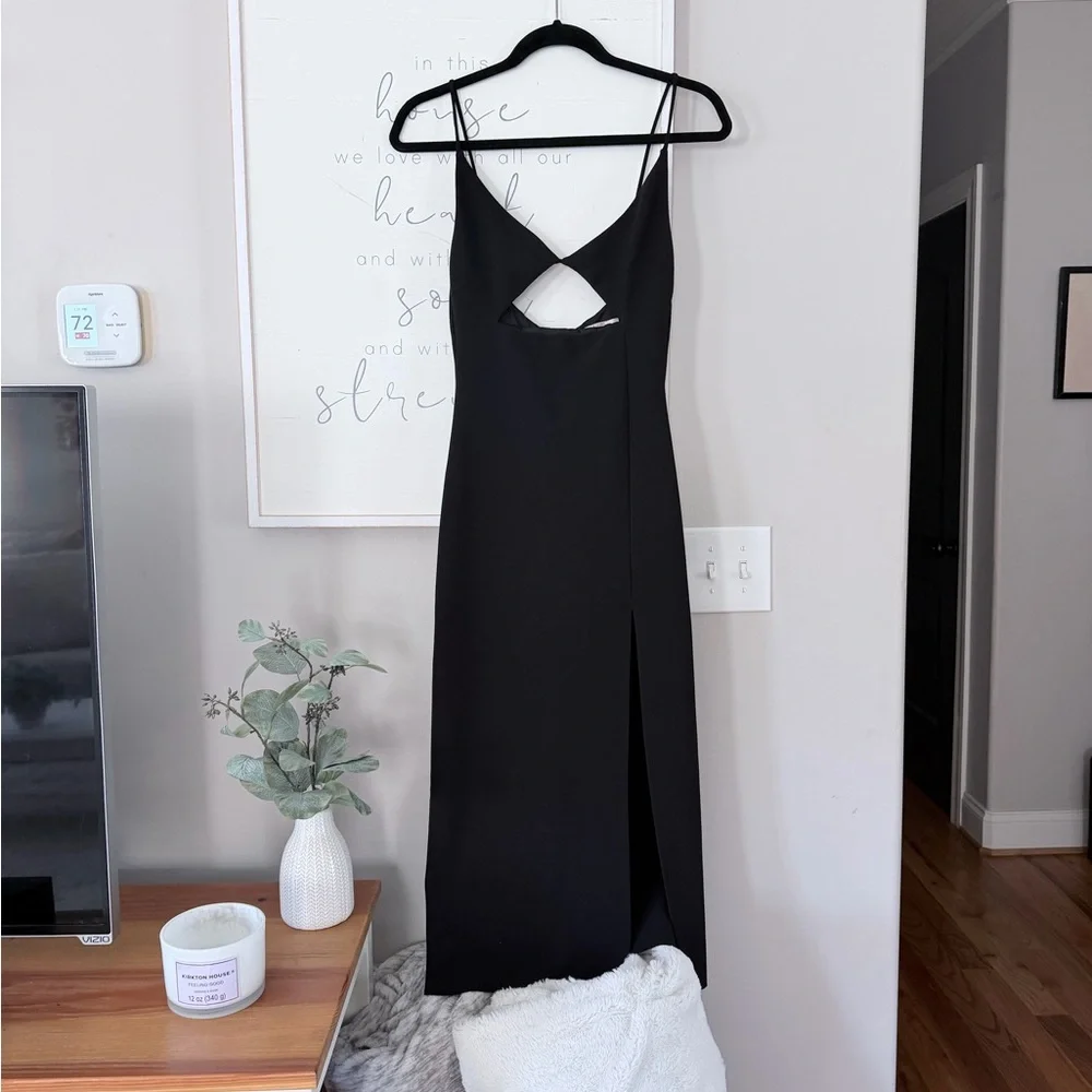 Bec & Bridge Josette Strappy Cut Out Black Midi Evening Cocktail Formal Dress 4